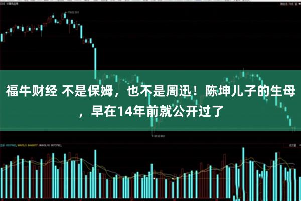 福牛财经 不是保姆，也不是周迅！陈坤儿子的生母，早在14年前就公开过了