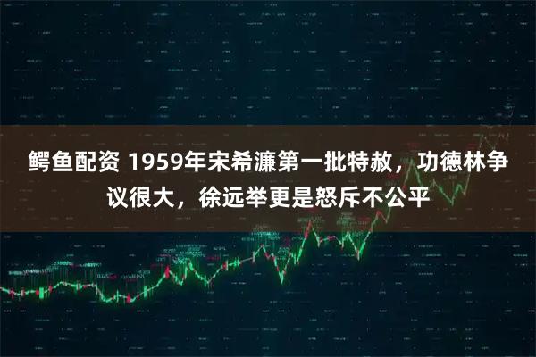 鳄鱼配资 1959年宋希濂第一批特赦，功德林争议很大，徐远举更是怒斥不公平