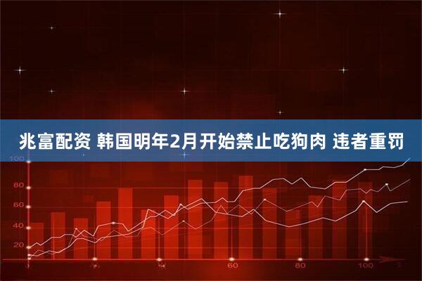 兆富配资 韩国明年2月开始禁止吃狗肉 违者重罚